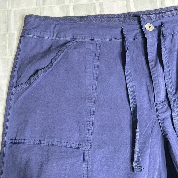 HABITAT  navy cotton pants.NWT 128$ drawstring,zipper,pockets,utility,coastal - Picture 6 of 16
